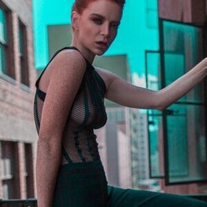 Black Mesh Bodysuit Top